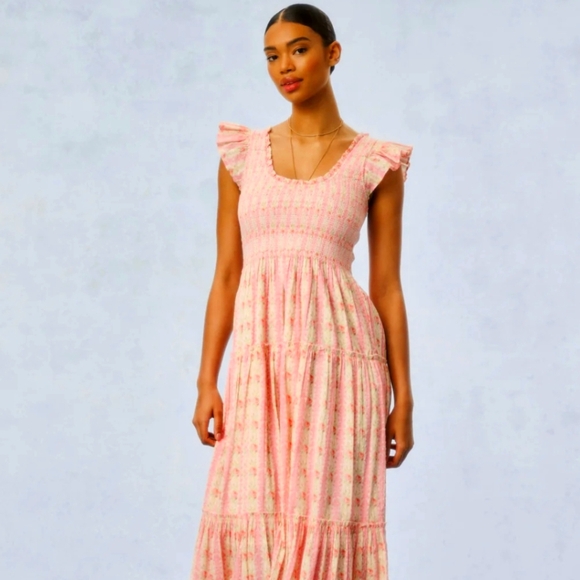 LoveShackFancy Chessie Heirloom  Fragrance Strawberry Macaroon Maxi Dress NWT - Picture 16 of 16